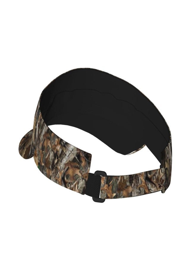 TINUADEE Camo Camouflage Hunting Deer Real Tree Deer in The Woods Sports Sun Visor Hats Adjustable Men Women Lightweight Packable Cooling Empty Top Visor Hat for Running, Tennis, Golf - Image 3